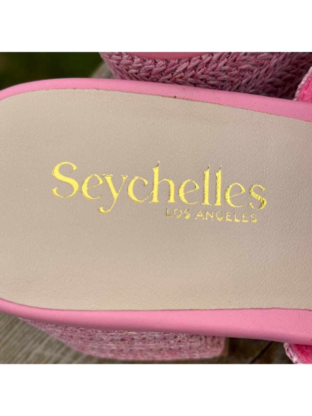 Seychelles Womens Charli Heel Sandals Pink  8.5 Woven Strap Casual Chic Summer - Picture 2 of 12